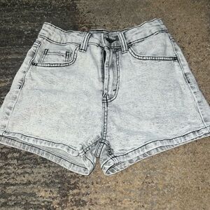 grey jean shorts, size 0